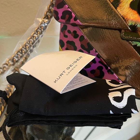 Kurt Geiger Rainbow Holographic Stripe Mini Kensington Bag (Multi) - NEW - Picture 13 of 13